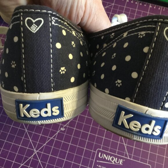 Size 11 Keds Tayler Swift polka dot with paw print sneakers like new condition - Picture 7 of 7